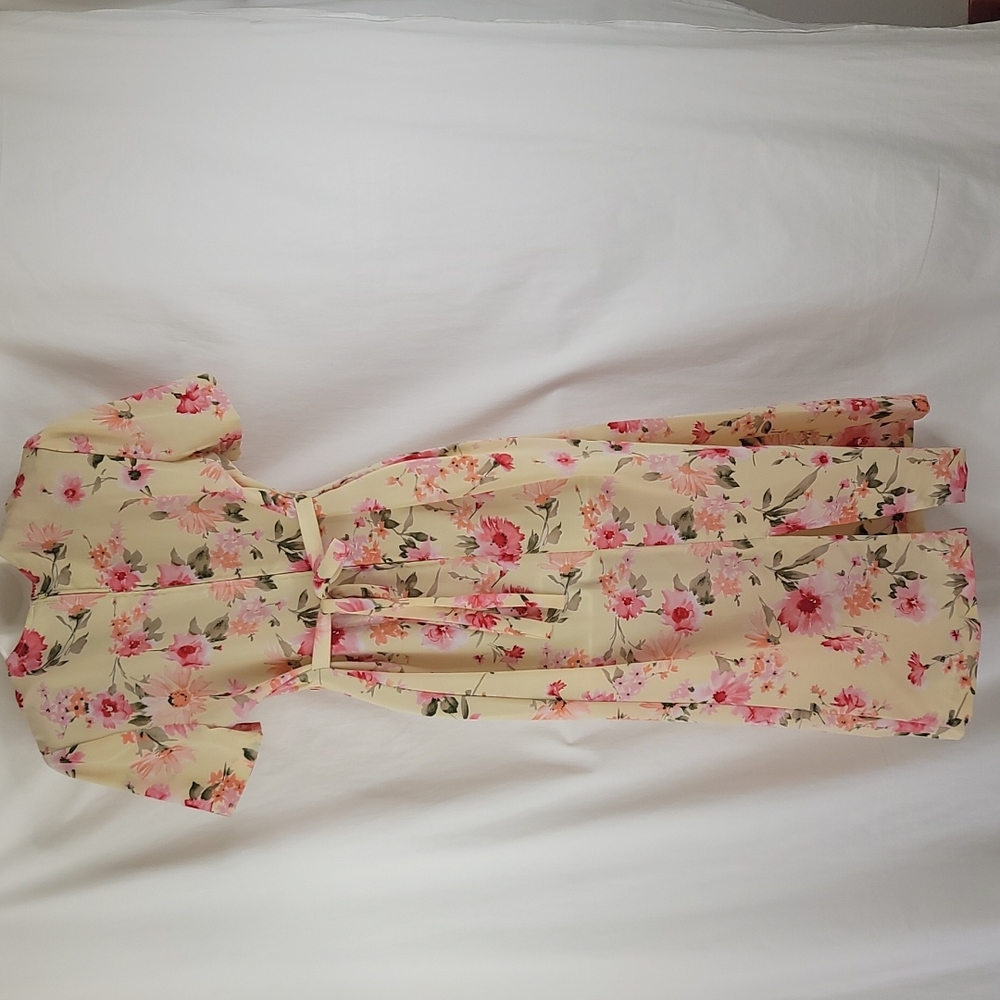 Miss Dorby yellow floral maxi vintage maxi dress sz 10p - Picture 3 of 12